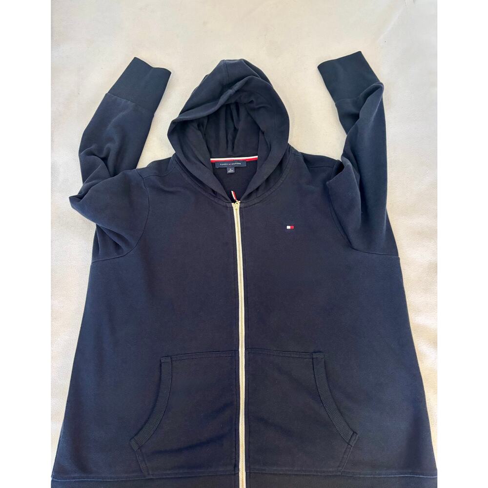 Women's Blue Tommy Hilfiger Zip Up Hoodie Jacket 1X Good Pre-owned